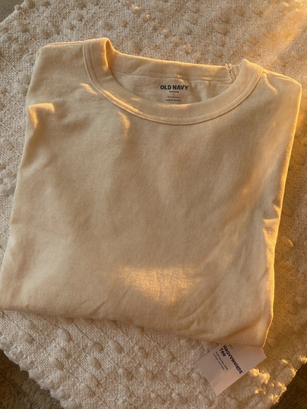 Old Navy Men’s Cream Crewneck Short Sleeve Tee
